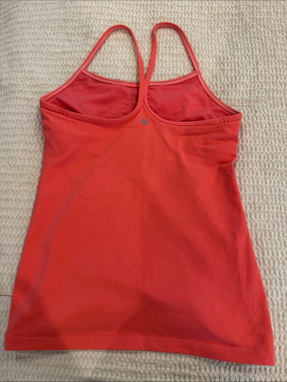 lululemon athletica Coral Red Racerback Camisole with Built-In Shelf